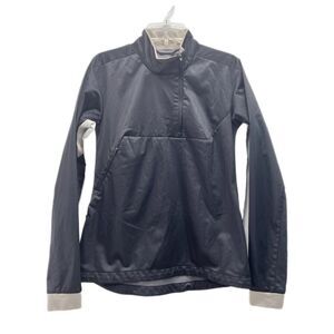 Salomon Women's Windstopper Running Jacket Sz M Gray Quarter Zip